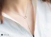 real. 925 Sterling Silver Open sQUARE Circle& Lucky Bar Pendant Y lariat necklace girl's gift Sterling-Silver-jewelry GTLX1208