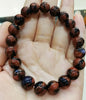 red black agate round 10mm bracelet 7.5inch   beads nature