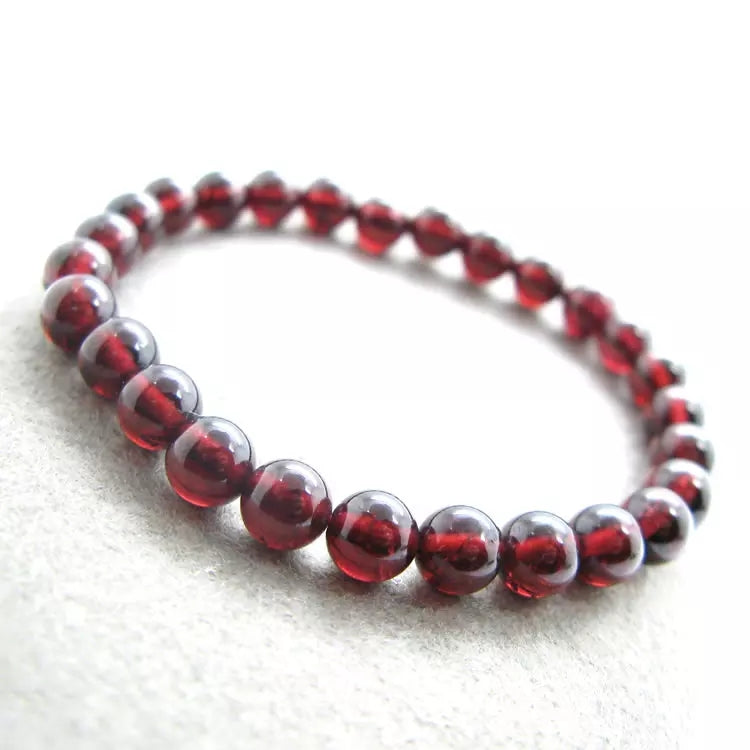 red garnet 6mm bracelet 7.5inch   beads nature freeshipping gift