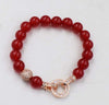 red jade round 10mm bracelet 7.5inch   beads nature handcraft