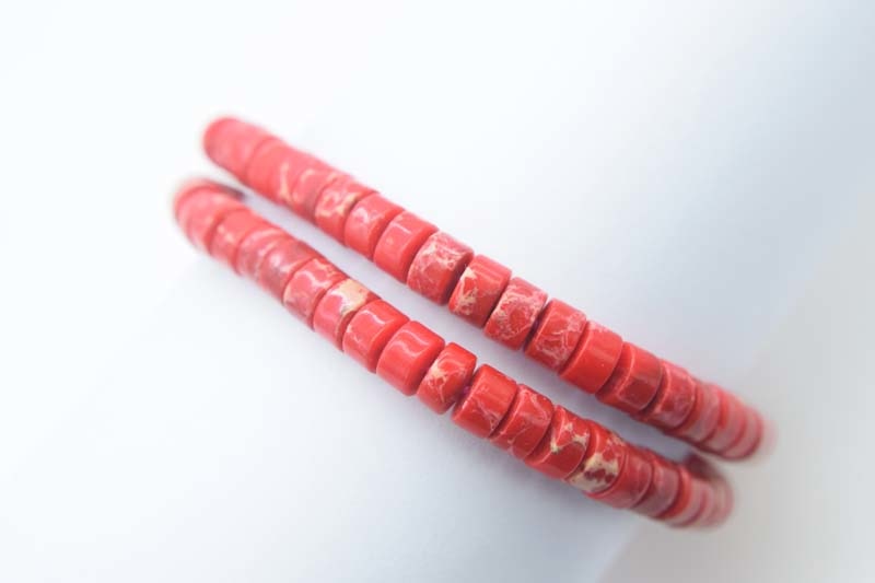 red jasper roundel 6*4mm bracelet 7.5inch   beads nature gemstone