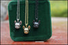 retro hippie French Bulldog necklace punk French Bulldog jewelry  Antique bronze/gun black plated