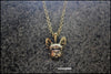 retro hippie French Bulldog necklace punk French Bulldog jewelry  Antique bronze/gun black plated