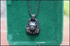 retro hippie French Bulldog necklace punk French Bulldog jewelry  Antique bronze/gun black plated