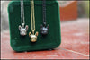 retro hippie French Bulldog necklace punk French Bulldog jewelry  Antique bronze/gun black plated