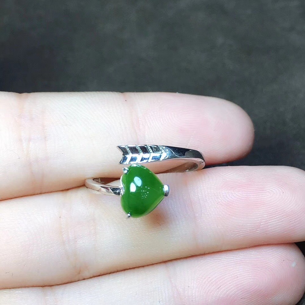 rings 925 sterling Silver Fine Jewelry Women/men Jewelry Certificate Natural hetian green Jade Ring