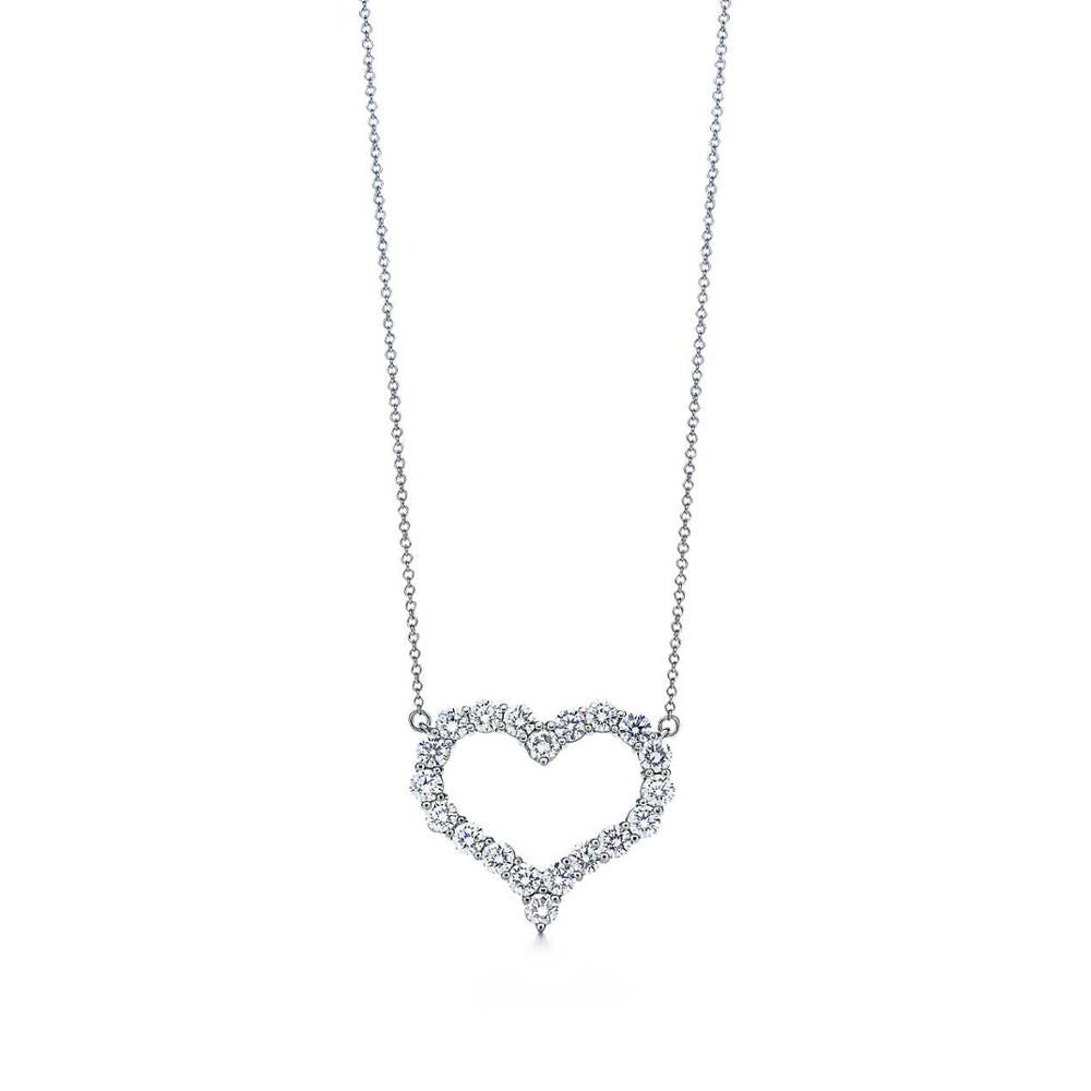 Heart Necklace Heart-Shaped Pendant 100% 925 Sterling Silver Pendant Tiff Necklace Nature Fashion Joker Jewelry Package