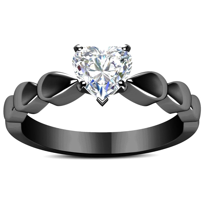 romantic heart shape finger Rings new love white cz zircon wedding cheap Engagement Ring for women drop shipping