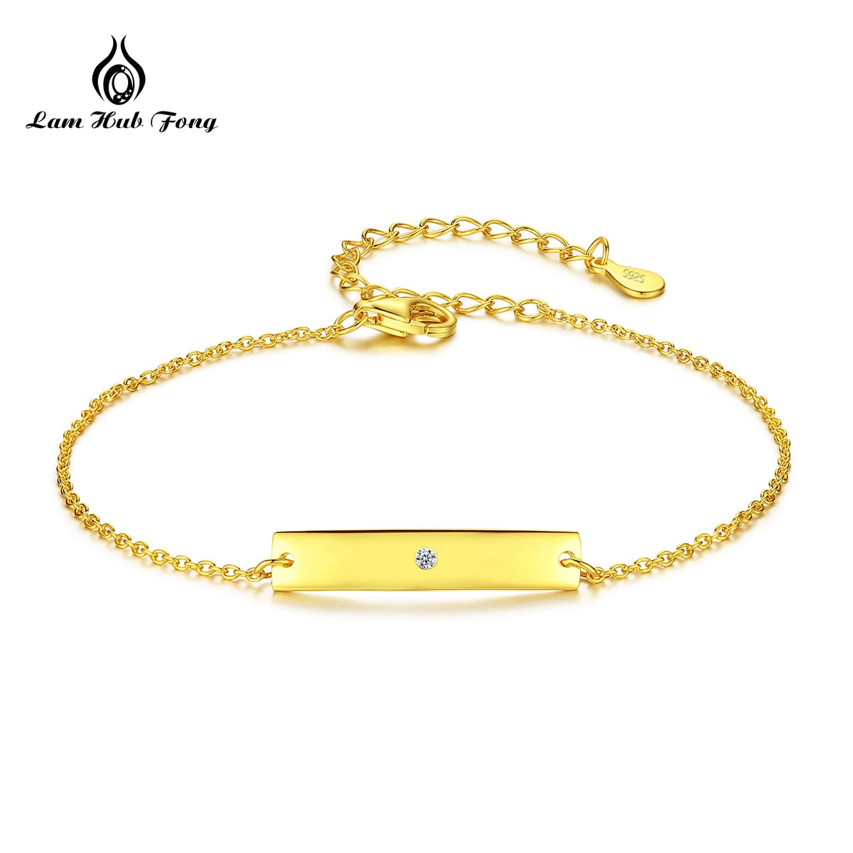 romantic rectangle design Gold Bracelet AAA Zircon 18k gold 925 Sterling silver bracelets women jewelry for gifts Wholesale