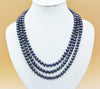 romantic. sweet. 8MM AAA 3 rows of natural black pearl necklace. The most classic gift for ladies