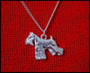 schnauzer dog necklace  Handmade necklace Embossed pendant jewelry Silver color plated fast delivery