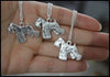 schnauzer dog necklace  Handmade necklace Embossed pendant jewelry Silver color plated fast delivery