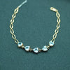 18K gold natural aquamarine heart shape bracelet fine jewelry classic Customizable women gift 00119429