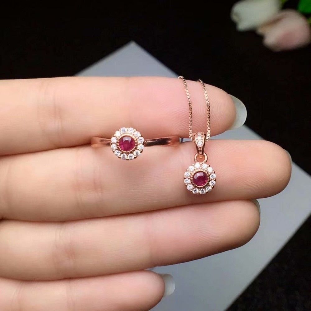 925 natural Natural real Ruby Stud Earrings fine Jewelry Customizable trendy women party 2020 new 3*3mm ctzg030301
