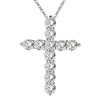silver color necklace jewelry women wedding Cross CZ crystal Zircon stone pendant necklace Christmas gift JSHN296
