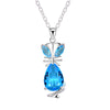 silver color necklace jewelry women wedding Cross CZ crystal Zircon stone pendant necklace Christmas gift JSHN296