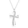 silver color necklace jewelry women wedding Cross CZ crystal Zircon stone pendant necklace Christmas gift JSHN296
