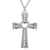 silver color necklace jewelry women wedding Cross CZ crystal Zircon stone pendant necklace Christmas gift JSHN296
