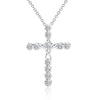 silver color necklace jewelry women wedding Cross CZ crystal Zircon stone pendant necklace Christmas gift JSHN296