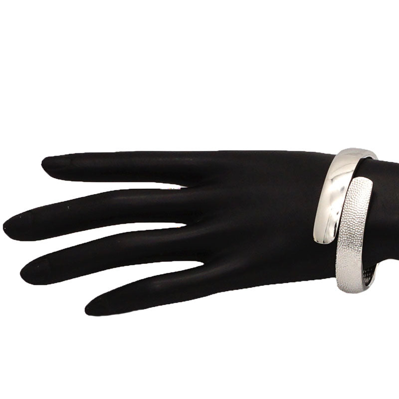 silver colour Fashion Curve Wide Opened Cuff Bracelets & Bangles Ladies Fine Jewelry stone bangle gift