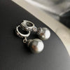 silver inlaid Earrings hand-made female pearl beads pearl earrings, Korean simple fashion earrings factory direct sale