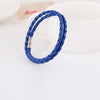simple design jewelry blue brown red blue black purple green leather alloy easy clasp wrap macrame bracelets & bangles for women