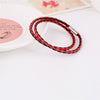 simple design jewelry blue brown red blue black purple green leather alloy easy clasp wrap macrame bracelets & bangles for women