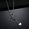 simple fashion ysterious doctor nurse Stethoscope model heart pendant sexy clavicle chain Necklace women