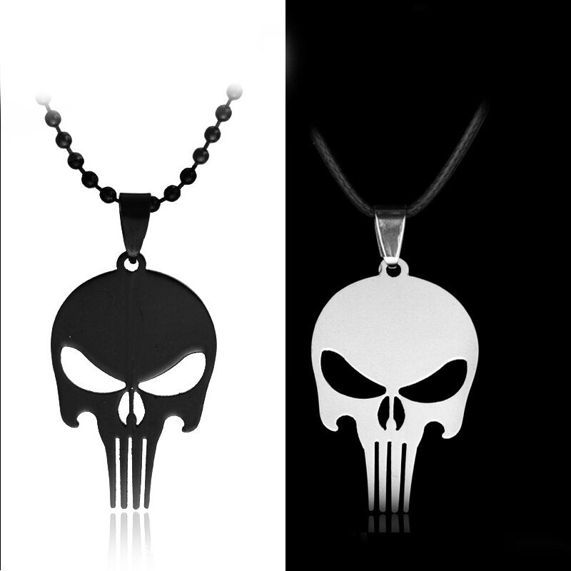 skull necklace Pendant Superhero Personality Charm Punishment Skull Dark Knight Necklace for Woman man gift