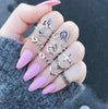 snake rings set for women anillos jewelry bague femme ring sets adjustable for girls punk accessories  schmuck jewellery
