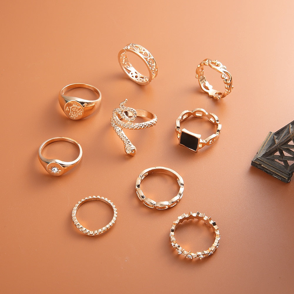 snake rings set for women anillos jewelry bague femme ring sets adjustable for girls punk accessories  schmuck jewellery