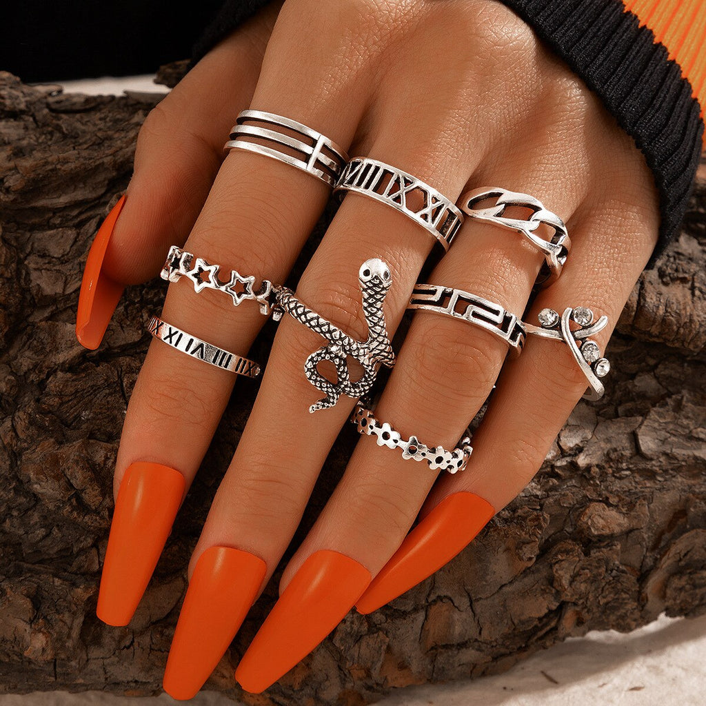 snake rings set for women anillos jewelry bague femme ring sets adjustable for girls punk accessories  schmuck jewellery