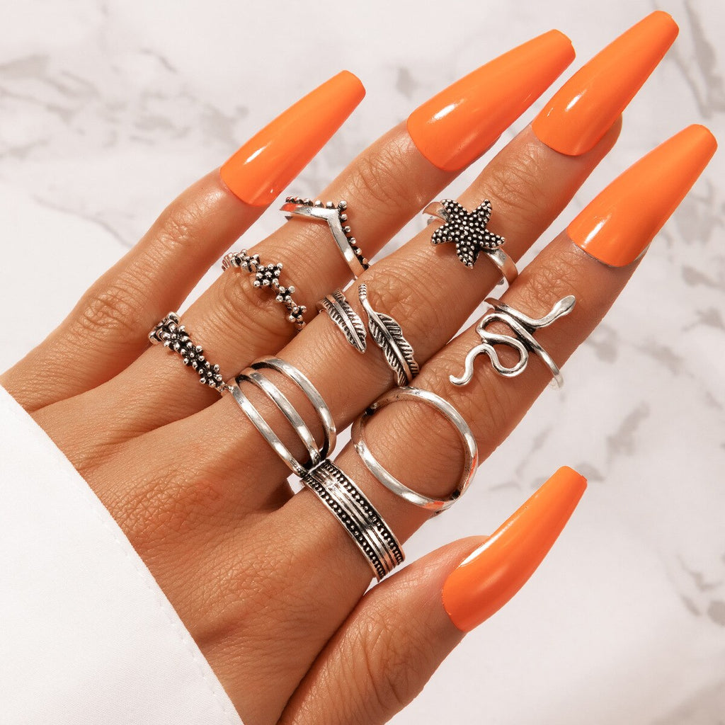 snake rings set for women anillos jewelry bague femme ring sets adjustable for girls punk accessories  schmuck jewellery