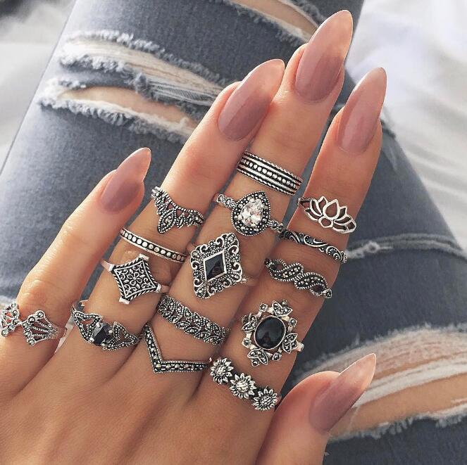 snake rings set for women anillos jewelry bague femme ring sets adjustable for girls punk accessories  schmuck jewellery
