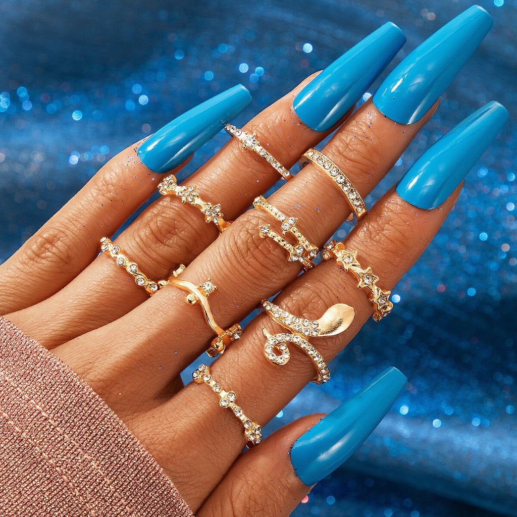 snake rings set for women anillos jewelry bague femme ring sets adjustable for girls punk accessories  schmuck jewellery