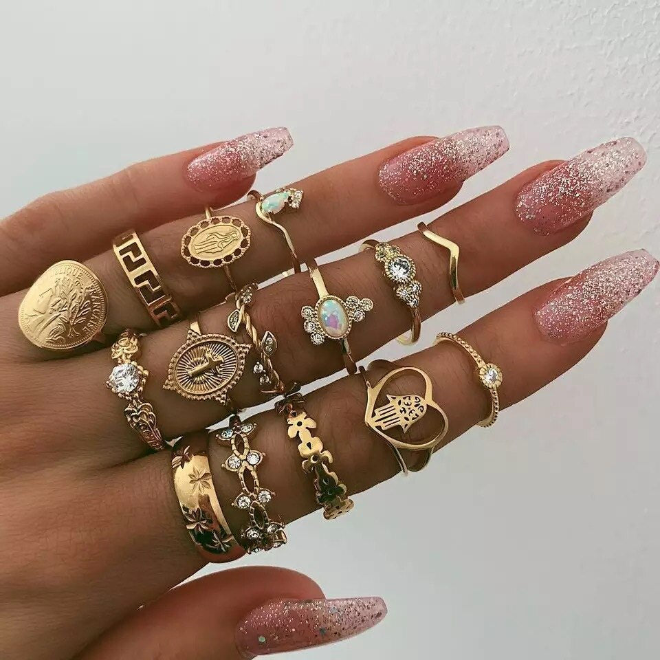 snake rings set for women anillos jewelry bague femme ring sets adjustable for girls punk accessories  schmuck jewellery