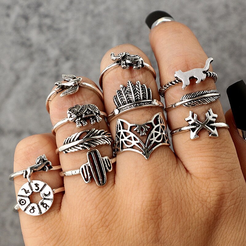 snake rings set for women anillos jewelry bague femme ring sets adjustable for girls punk accessories  schmuck jewellery