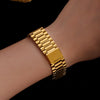 stainless steel Punk Wide Lattice Thick Chain Bracelet for Women Trendy Chunky Hand Chains Charms Bracelets Ladies Jewelry Gifts