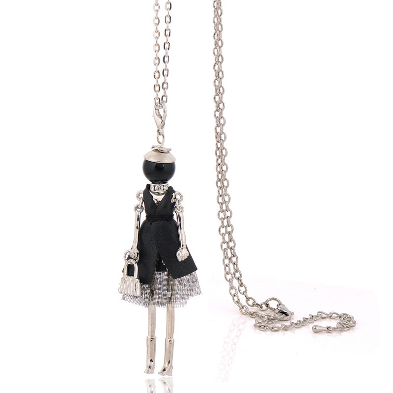 statement cute doll necklace fashion long chains necklaces women jewelry accessories vintage pendants female bijoux big choker