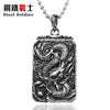 steel soldier Chinese style dragon charm pendant necklace wishes to you stainless steel jewelry