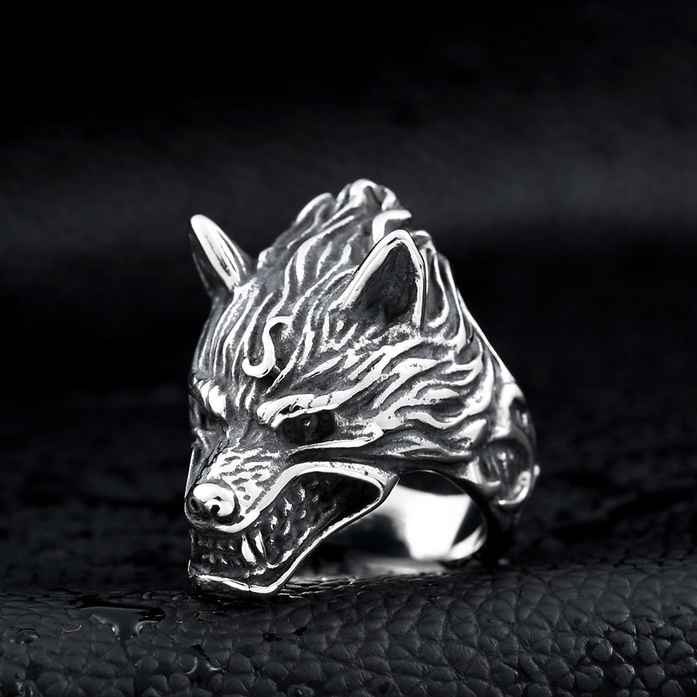 Nordic wolf hammer of Thor Norse Viking men ring 2020 new arrivals men's jewelry