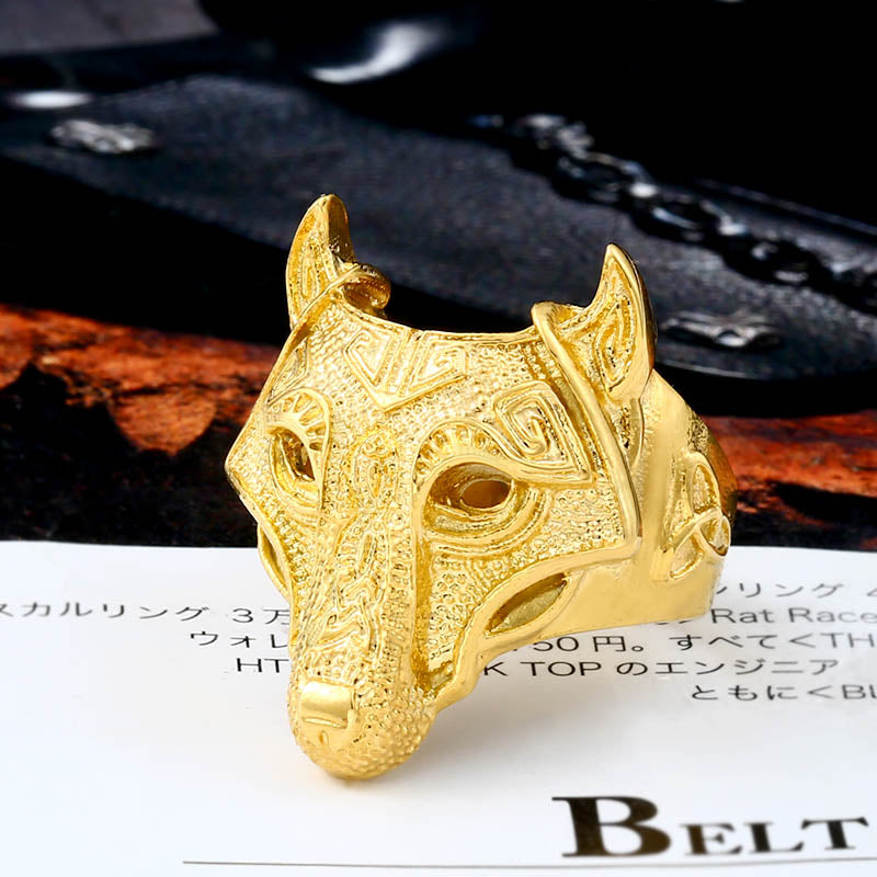 Nordic wolf hammer of Thor Norse Viking men ring 2020 new arrivals men's jewelry