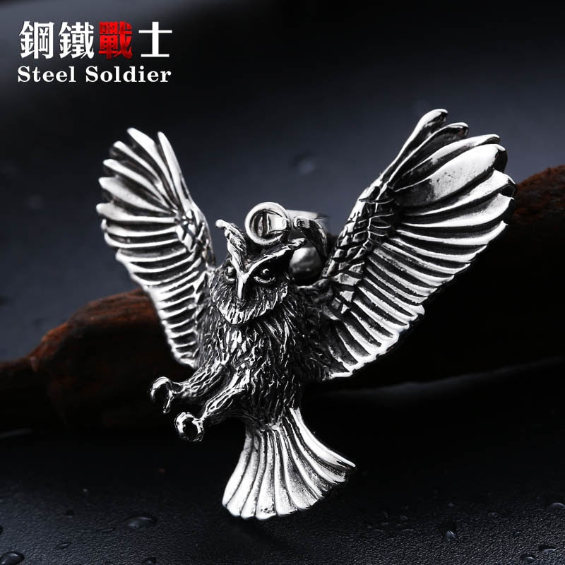 steel soldier drop shipping  owl pendant necklace for men stainless steel  style jewelry