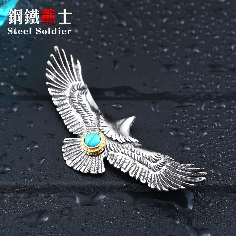 steel soldier eagle design style pendant popular for Japan stainless steel jewelry for men and women