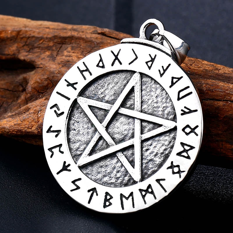 steel soldier vintage Star of David viking pendant thor nordic necklace mens jewelry stainless steel
