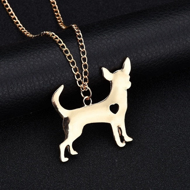 street shoot simple fashion all match cute Heart Dog pendant charm Necklace women