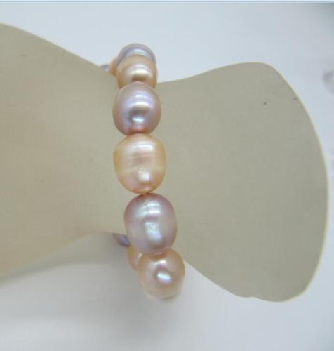 stunning AAA 11-13MM South Sea Multi-color Pearl Bracelet 7.5-8 Inch 14k/20 GOLD
