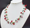 sweet. romantic  . Hawaiian style. Classic natural pearl coral necklace 18"