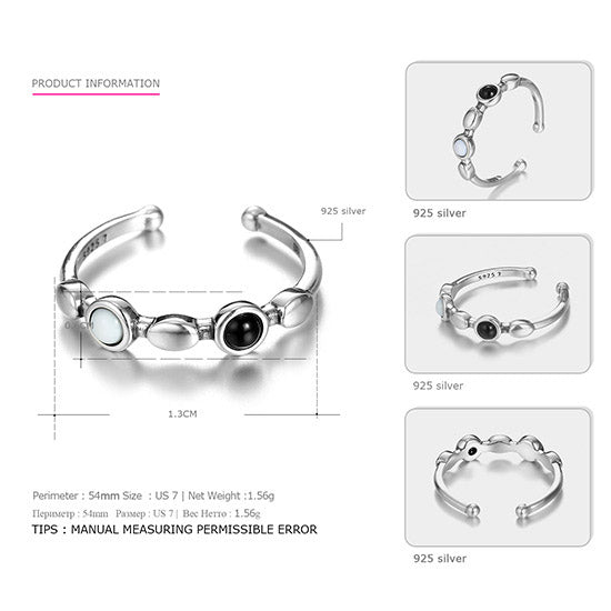 genuine 925 sterling silver adjustable rings for women trendy classic style geometry rings brand fine jewelry