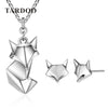 really 925 sterling silver jewelry sets for women fox necklaces and stud earrings silver 925 jewelry